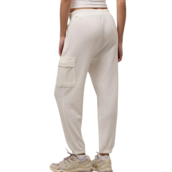 New! Bench Waffle Cargo Lounge Pants 2 Pack Women's XL Cream Brown Casual - Picture 4 of 15